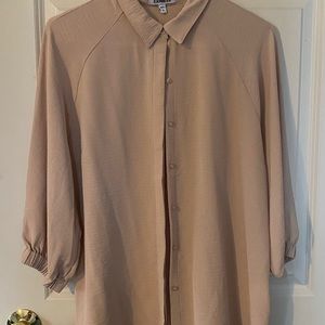 Buff/ Cream loose collared shirt by Express